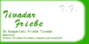 tivadar friebe business card